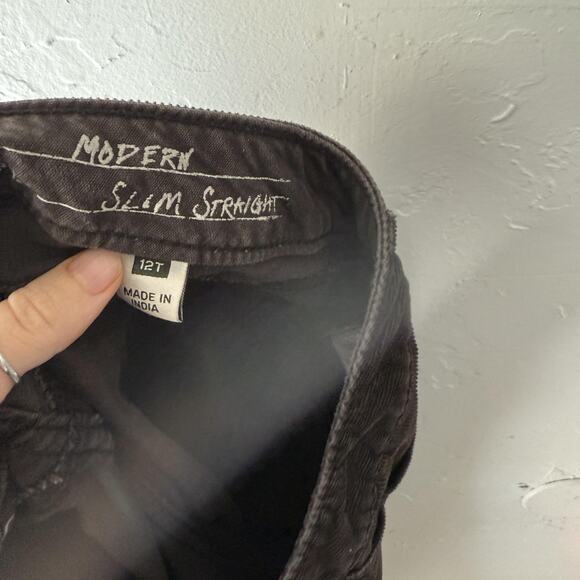 Eddie Bauer Pants Academia 12 Tall Brown Modern Slim Straight Corduroy Stretch - Picture 8 of 10